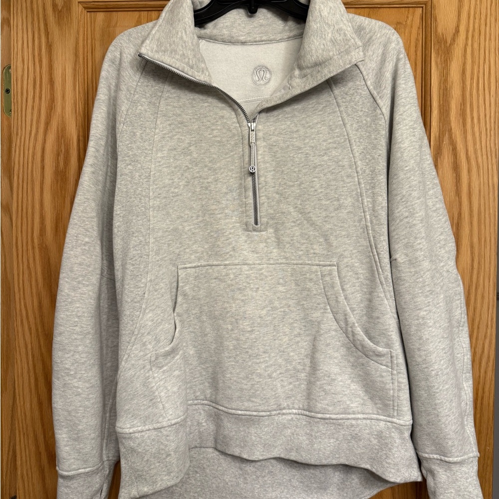 Lululemon Scuba Oversized Gray half Zip Pullover sweatshirt medium large M/L